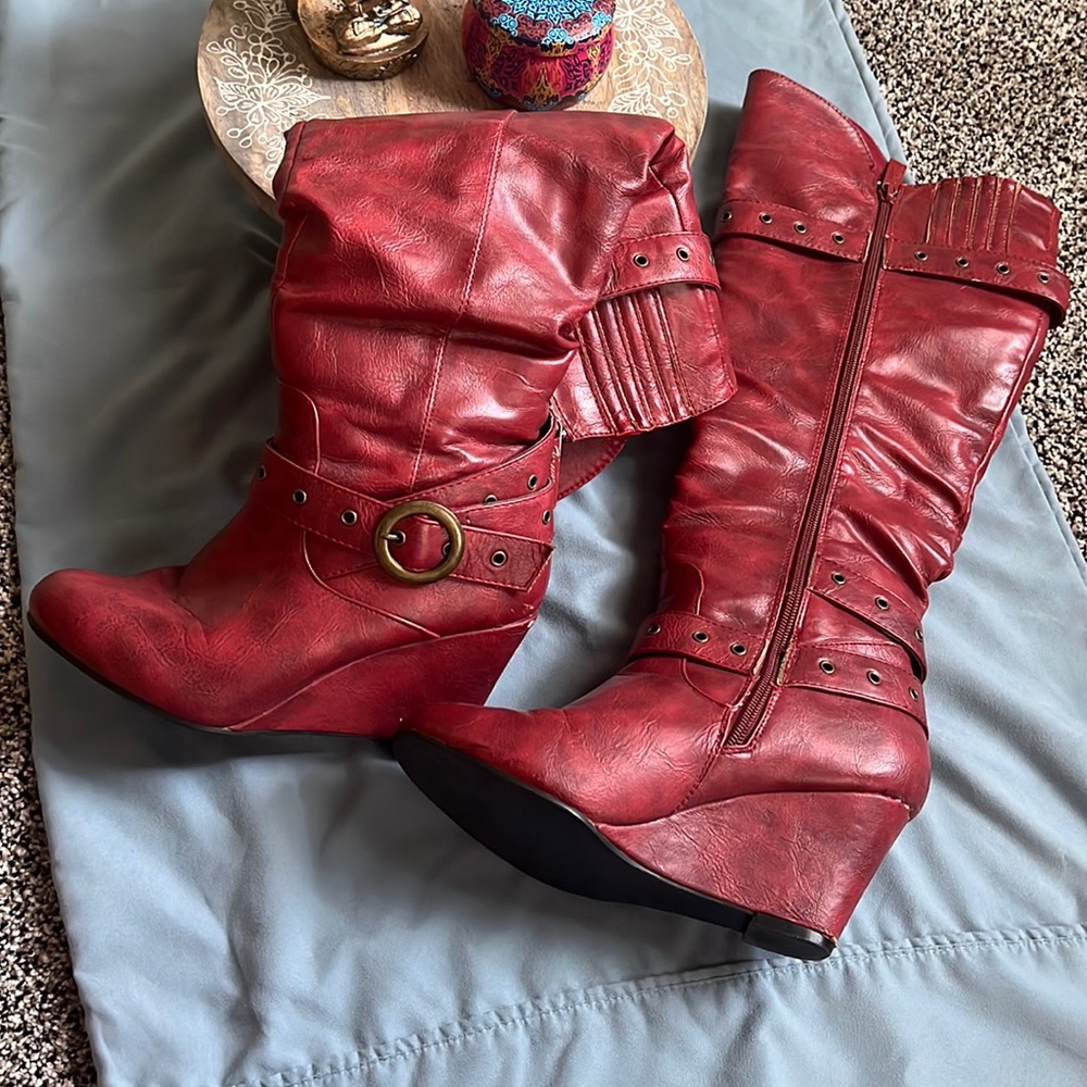Red Holiday Boots